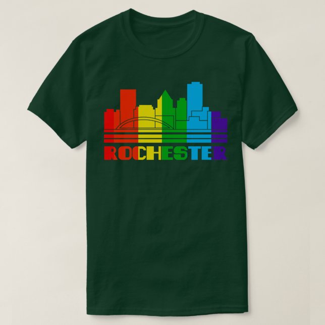 Rochester Pride Rochester LGBT-Geschenk Unterstütz T-Shirt (Design vorne)