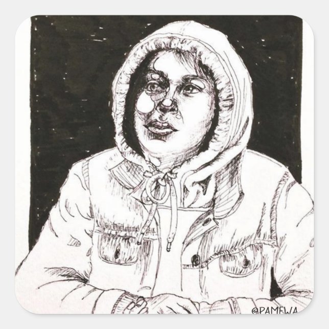 Rociooo Quadratischer Aufkleber (Vorderseite)