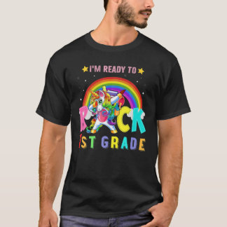Rock 1st Grade Dabbing Einhorn Zurück zur Schule M T-Shirt