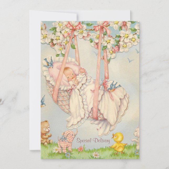 Rock-a-by Baby Birth Ankündigung (Vorderseite)