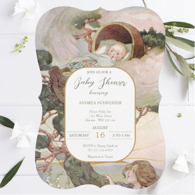 Rock A Bye Baby Kinderzimmer Rhyme Baby Dusche Einladung (Von Creator hochgeladen)