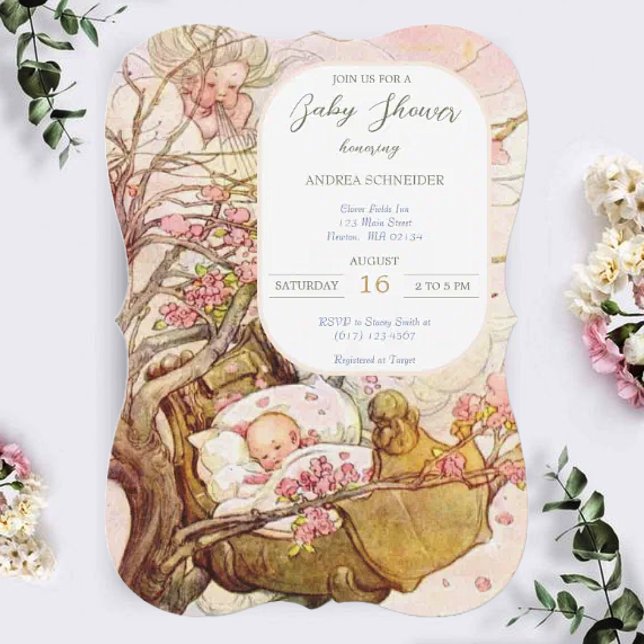 Rock A Bye Baby Kinderzimmer Rhyme Baby Dusche Einladung (Von Creator hochgeladen)