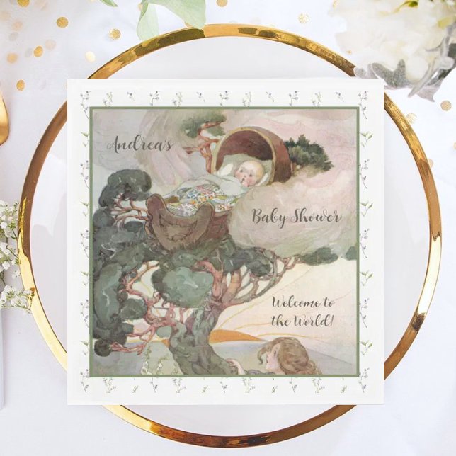 Rock A Bye Baby Kinderzimmer Rhyme Babydusche Napk Serviette (Von Creator hochgeladen)