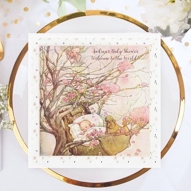 Rock A Bye Baby Kinderzimmer Rhyme Babydusche Napk Serviette (Von Creator hochgeladen)