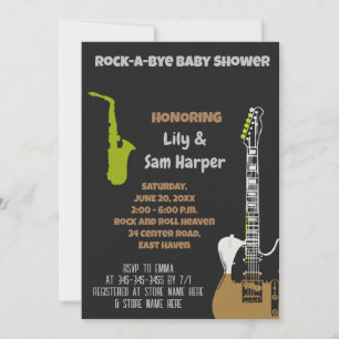Rock a Bye Guitar Rock Star Kinderdusche Einladung