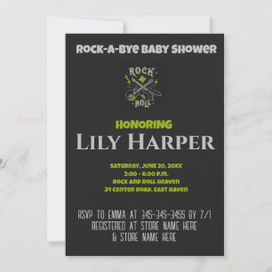 Rock a Bye Guitar Rock Star Kinderdusche Einladung