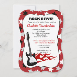 Rock a Bye Red Rock Star Gitarrendusche Einladung