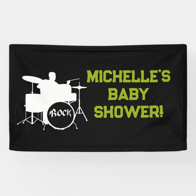 Rock a Bye Rock Star Gitarre Baby Showbanner Banner (Horizontal)