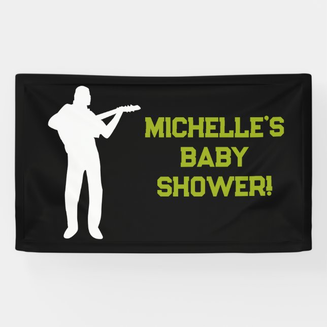 Rock a Bye Rock Star Gitarre Baby Showbanner Banner (Horizontal)