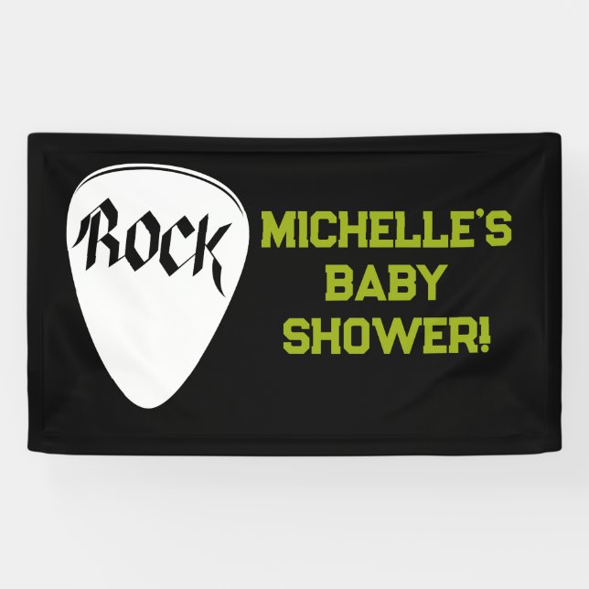 Rock a Bye Rock Star Gitarre Baby Showbanner Banner (Horizontal)
