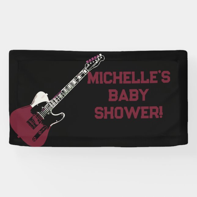 Rock a Bye Rock Star Gitarre Baby Showbanner Banner (Horizontal)