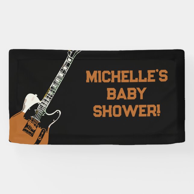 Rock a Bye Rock Star Gitarre Baby Showbanner Banner (Horizontal)