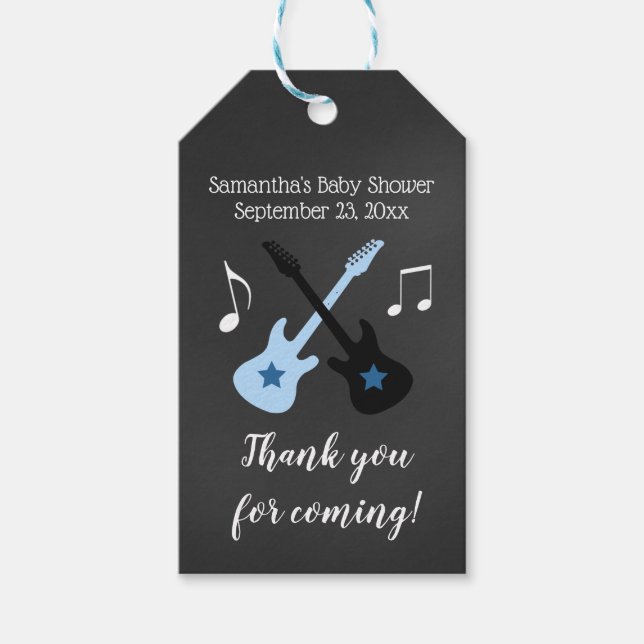 Rock a bye Rockstar Baby Shooting Tag Geschenkanhänger (Vorderseite)