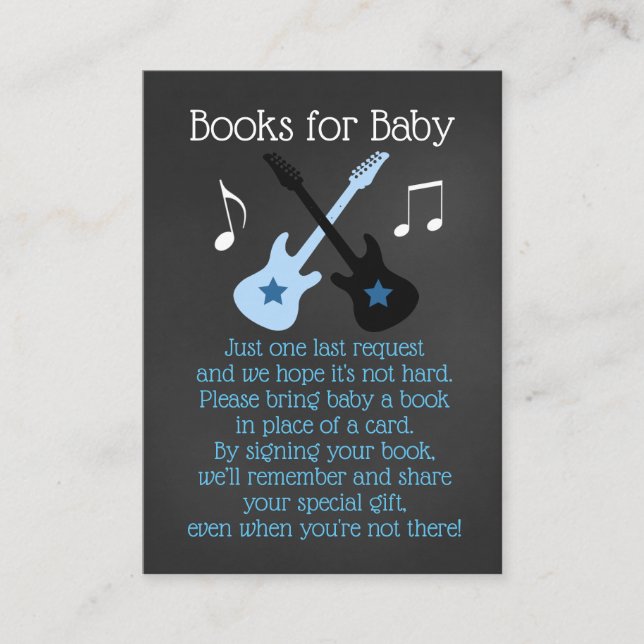 Rock a Bye Rockstar Baby Showbook Request Cards Begleitkarte (Vorderseite)