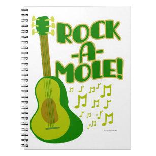 Rock A Mole Funny Avocado Cartoon Slogan Design Notizblock