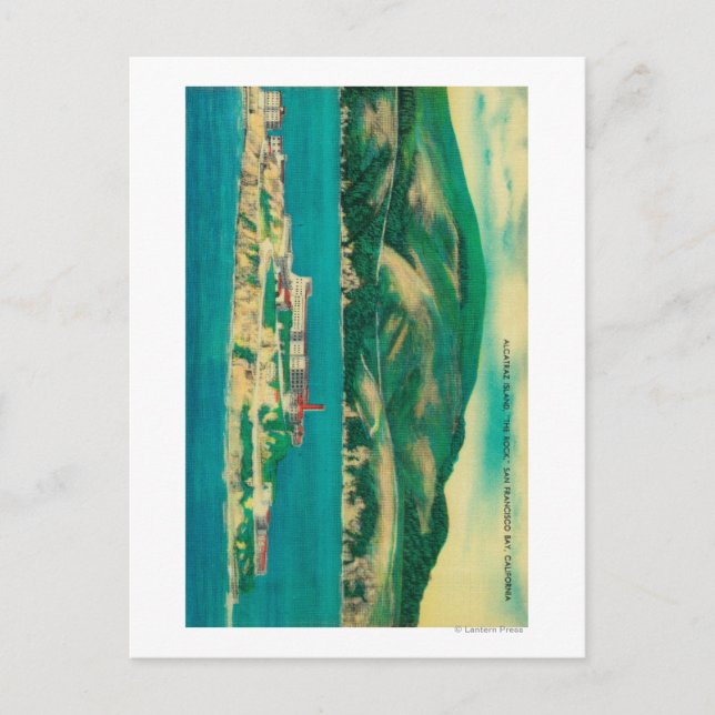 Rock, Alcatraz Island und San Francisco Postkarte (Vorderseite)