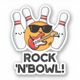Rock and Bowl Funny Bowling Puff Aufkleber