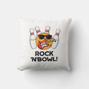 Rock and Bowl Funny Bowling Puff Kissen