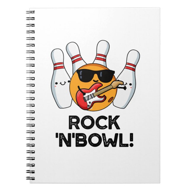 Rock and Bowl Funny Bowling Puff Notizblock (Vorderseite)