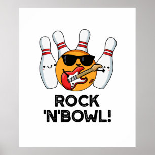 Rock and Bowl Niedlicher Bowling Puff Poster