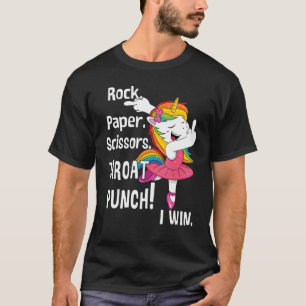 Rock-and-paper-Schere Kehlkopf Ich gewinne Einhorn T-Shirt