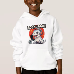 Rock and Rawr! Niedlicher Dinosaurier mit Kopfhöre Hoodie