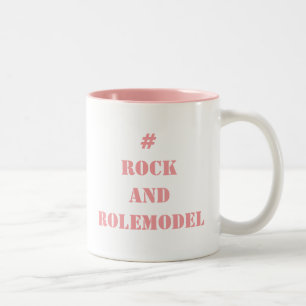 # Rock and Rolemodel - Pastel Pink editierbar. Zweifarbige Tasse
