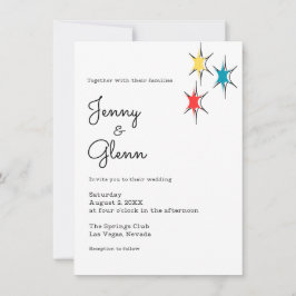 Rock and Roll 1950er Jahre Style Wedding Einladung