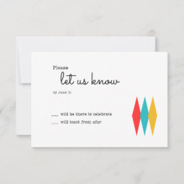 Rock and Roll 1950er Jahre Style Wedding RSVP Karte