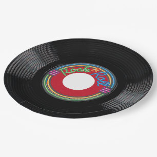 Rock and Roll 45 rpm Record Pappteller