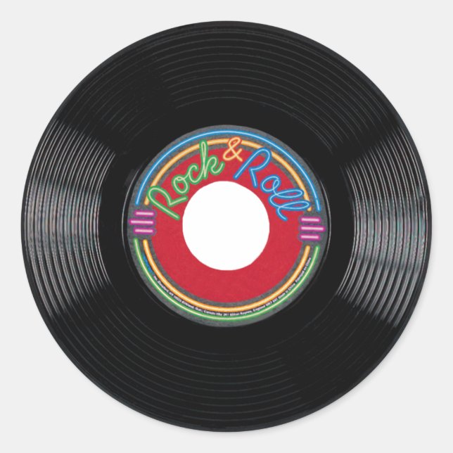 Rock and Roll 45 rpm Record Sticker (Vorderseite)
