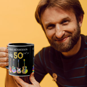 Rock and Roll 50. Geburtstagsgitarren Tasse