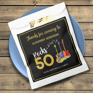 Rock and Roll 50. Geburtstagsparty Danke Geschenktütchen