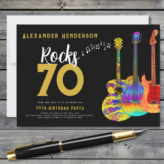 Rock and Roll 70. Geburtstagsparty Einladung