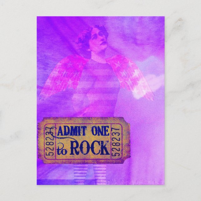 Rock and Roll Angel Digital Collage Postkarte (Vorderseite)