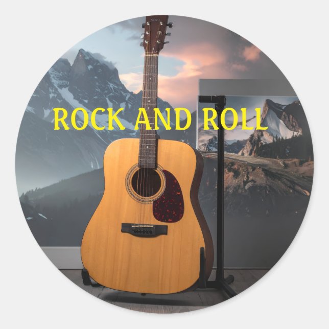 Rock-and-Roll-Aufkleber Runder Aufkleber (Vorderseite)