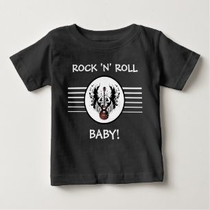 Rock and Roll Baby Guitar Heavy Metal Music Rocker Baby T-shirt