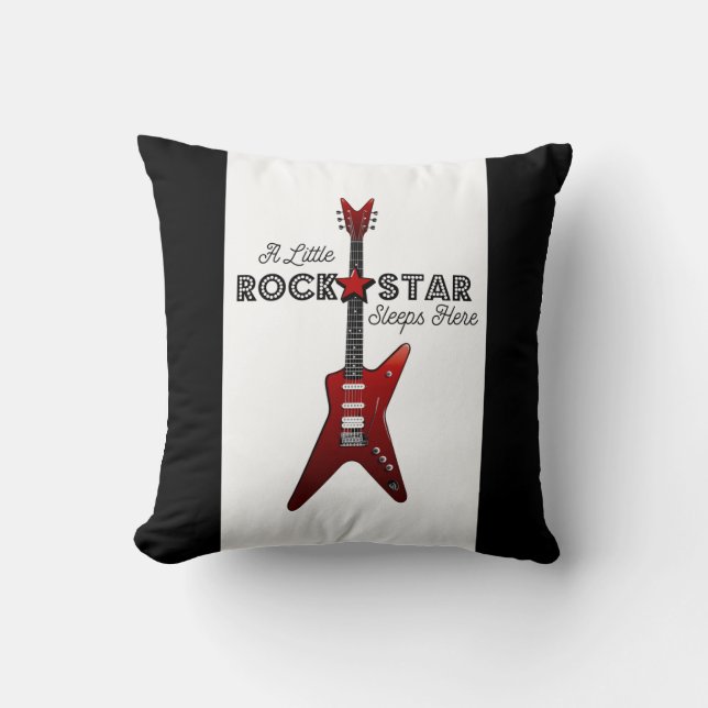 Rock and Roll Baby Rocker Kid Guitar Rockstar Thro Kissen (Vorderseite)