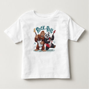 Rock and Roll Big Foot und Panda Jam Session Kleinkind T-shirt