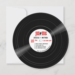 Rock and Roll Bolt Vinyl White Save the Date