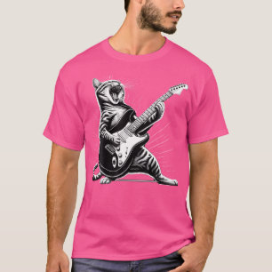 Rock and Roll Cat Gitarre spielen T-Shirt