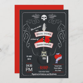 Rock and Roll Chalkboard Brautparty Einladung