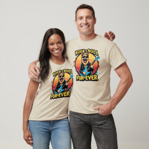 Rock-and-Roll-Deutscher-Schäferhund-Retro-Sonnenun T-Shirt