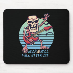 Rock and Roll Die nie Retro Rockstar Halloween Mousepad