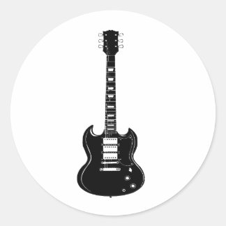 Rock and Roll elektrische und akustische Gitarre S Runder Aufkleber