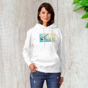 Rock-and-Roll-Elektrogitarre mit wirbelnden Noten Hoodie