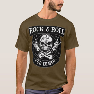 Rock and Roll ewig Skelett Design T - Shirt