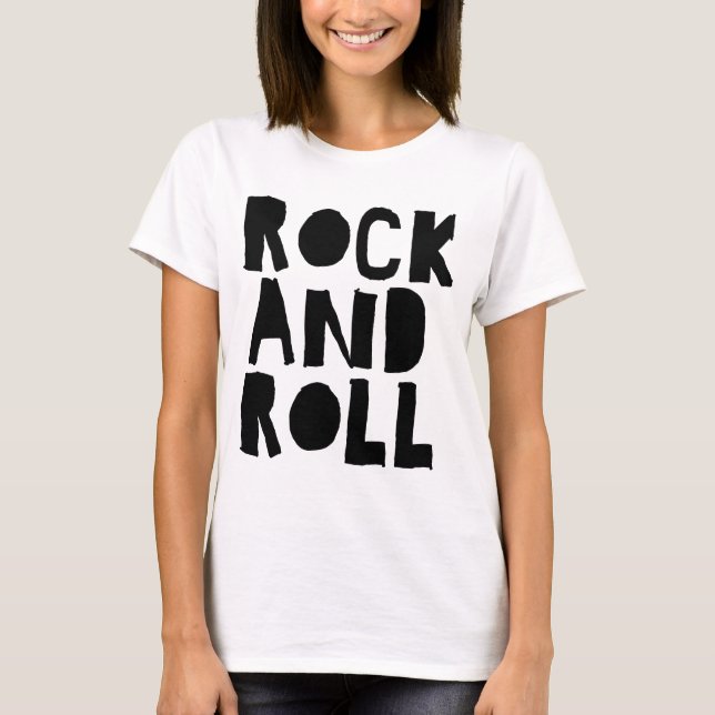 Rock and Roll fett Logo Design T-Shirt (Vorderseite)