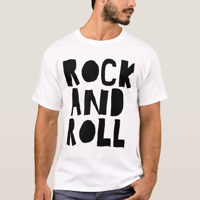 Rock and Roll fett Logo Design T-Shirt (Vorderseite)
