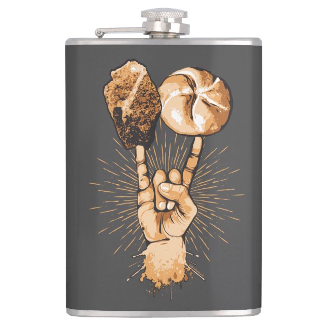 Rock and Roll Flask Flachmann (Vorderseite)